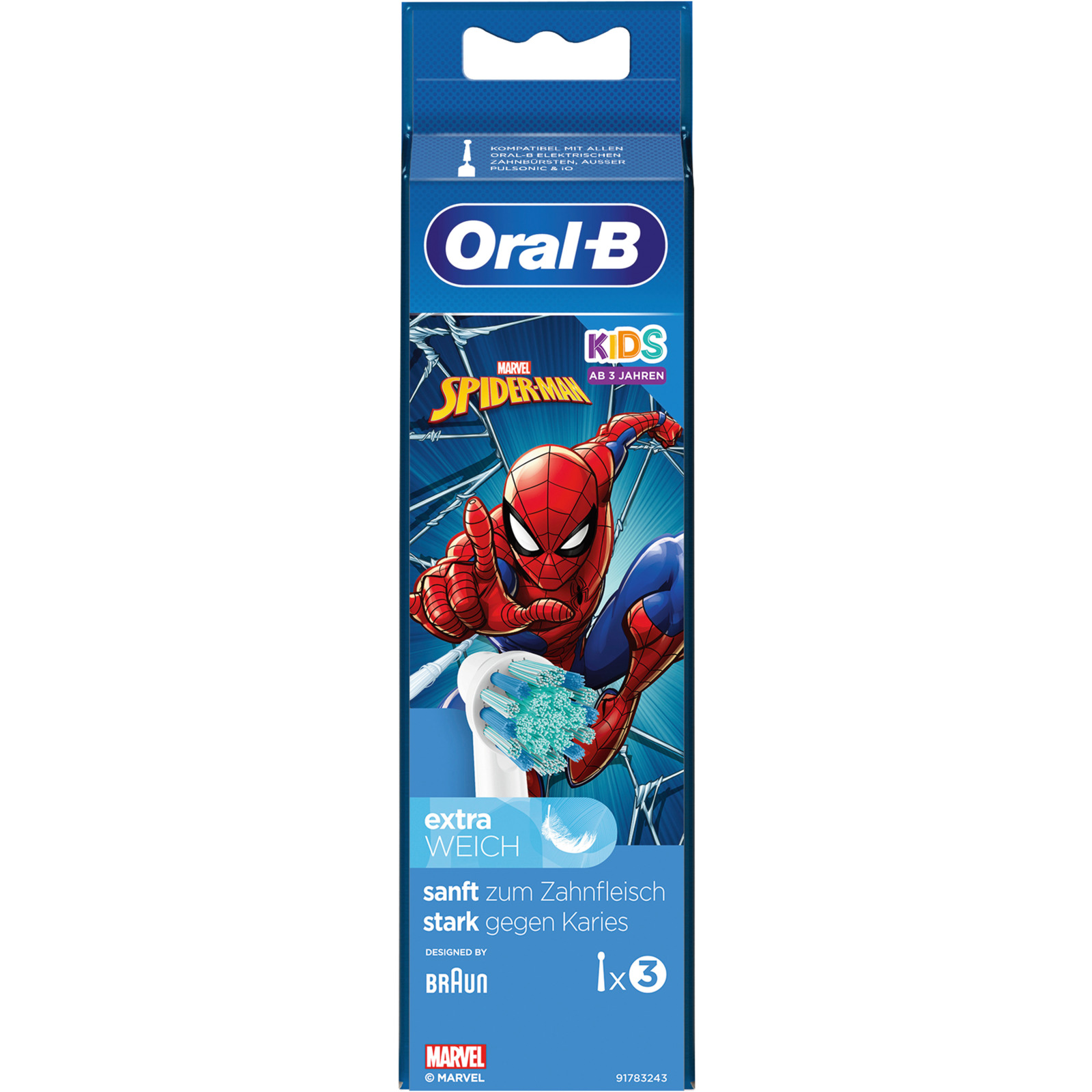 Oral-B Ersatzbürsten Kids Spiderman 3 Stück