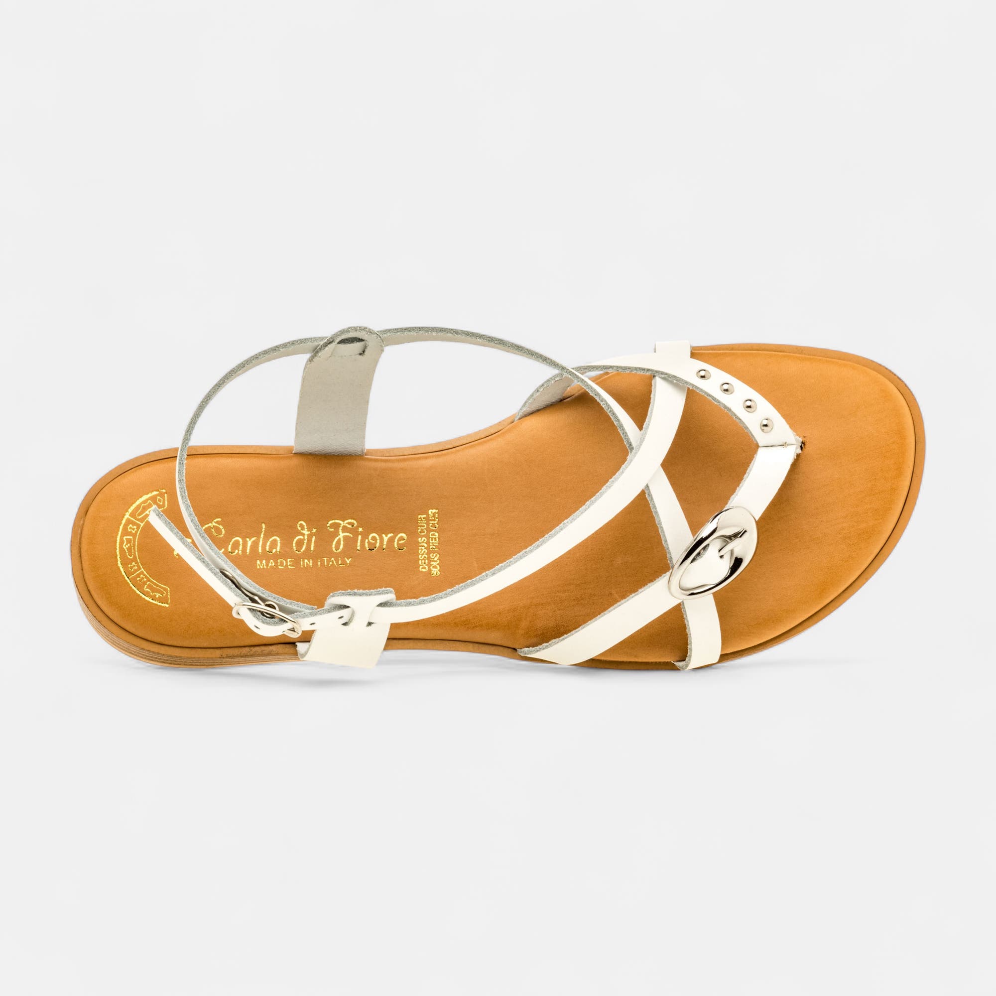 Nu-pieds Femme en cuir blanc