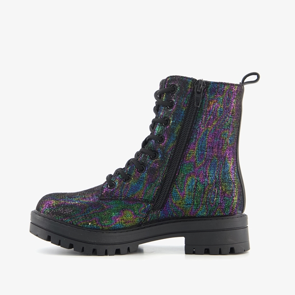 Blue Box meisjes veterboots met label zwart