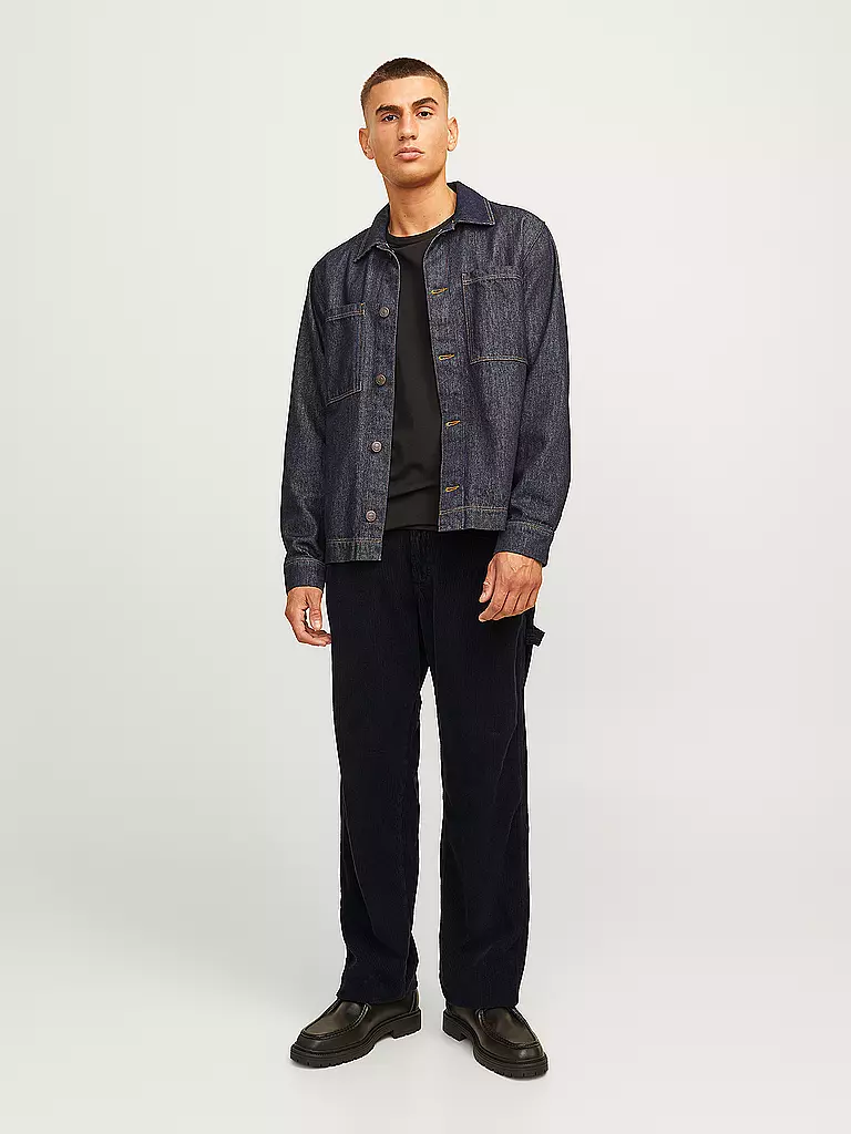 JACK & JONES Cordhose Flared Fit JJSTEDDIE schwarz
