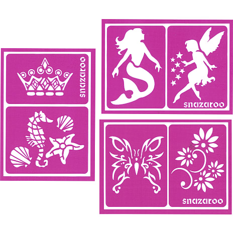 Stencils pink 6 stk. ass. selvklæbende