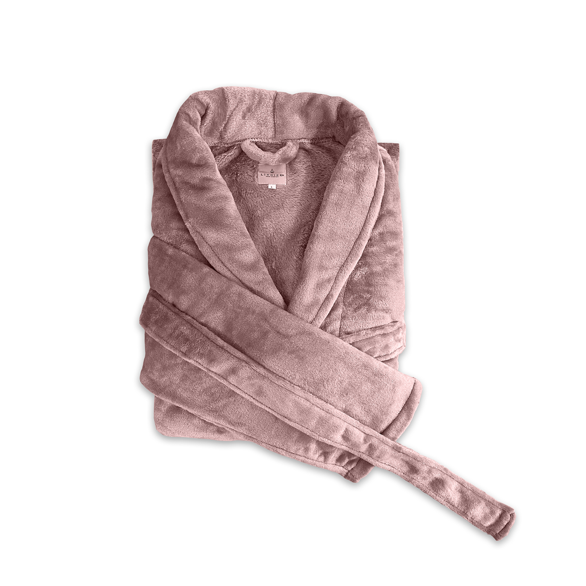 LINNICK Flanel Fleece Badjas Uni - old rose