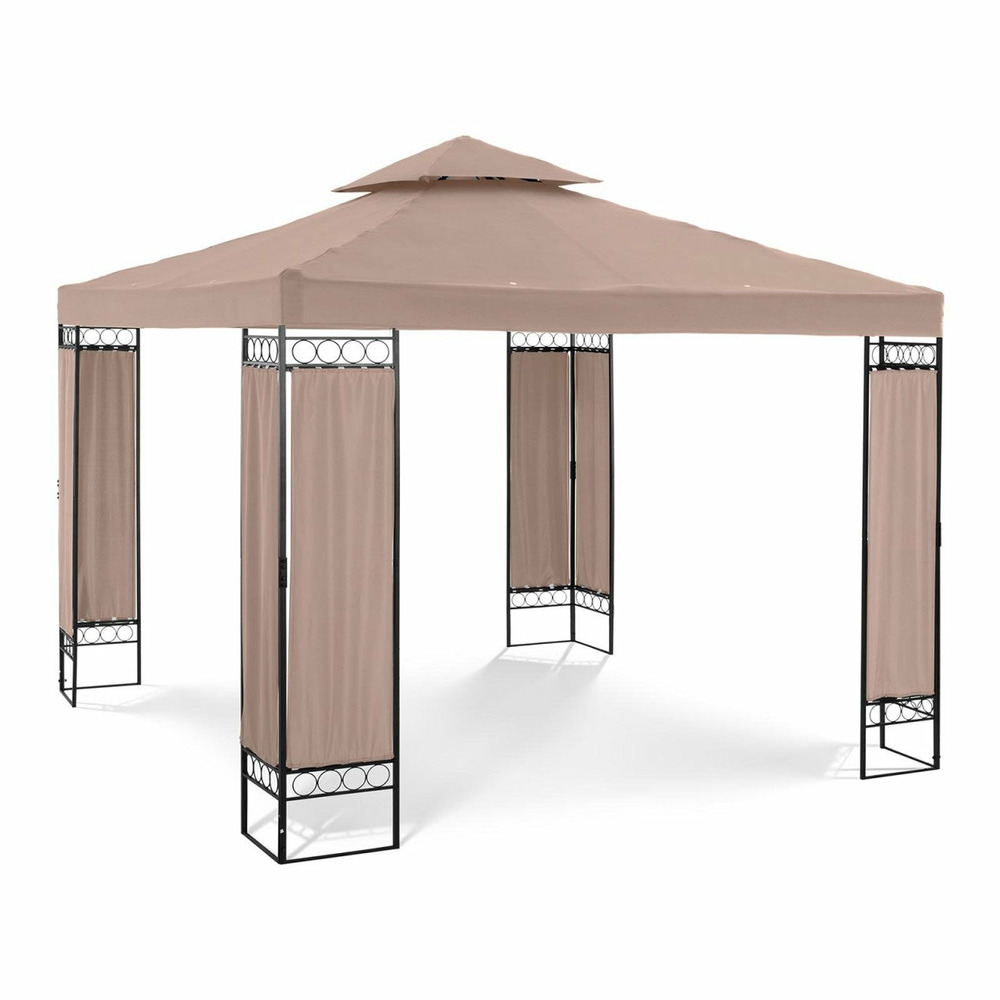 Pergola pavillon barnum tonnelle tente abri gazebo de jardin terrasse beige - 3 x 3 m - 160 g/m² - beige