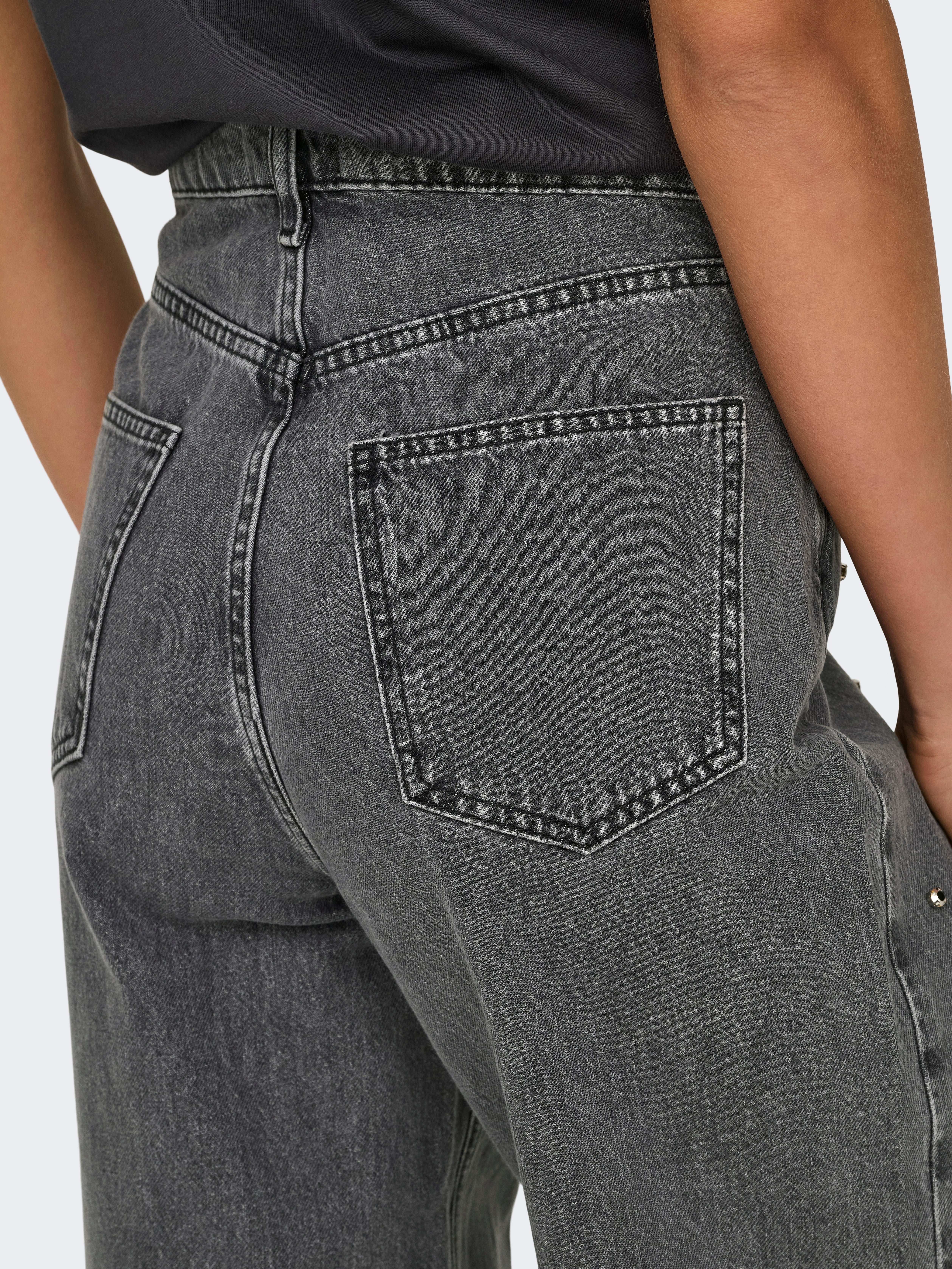 ONLHOPE Hohe Taille Weiter Beinschnitt Jeans Medium Grey Denim