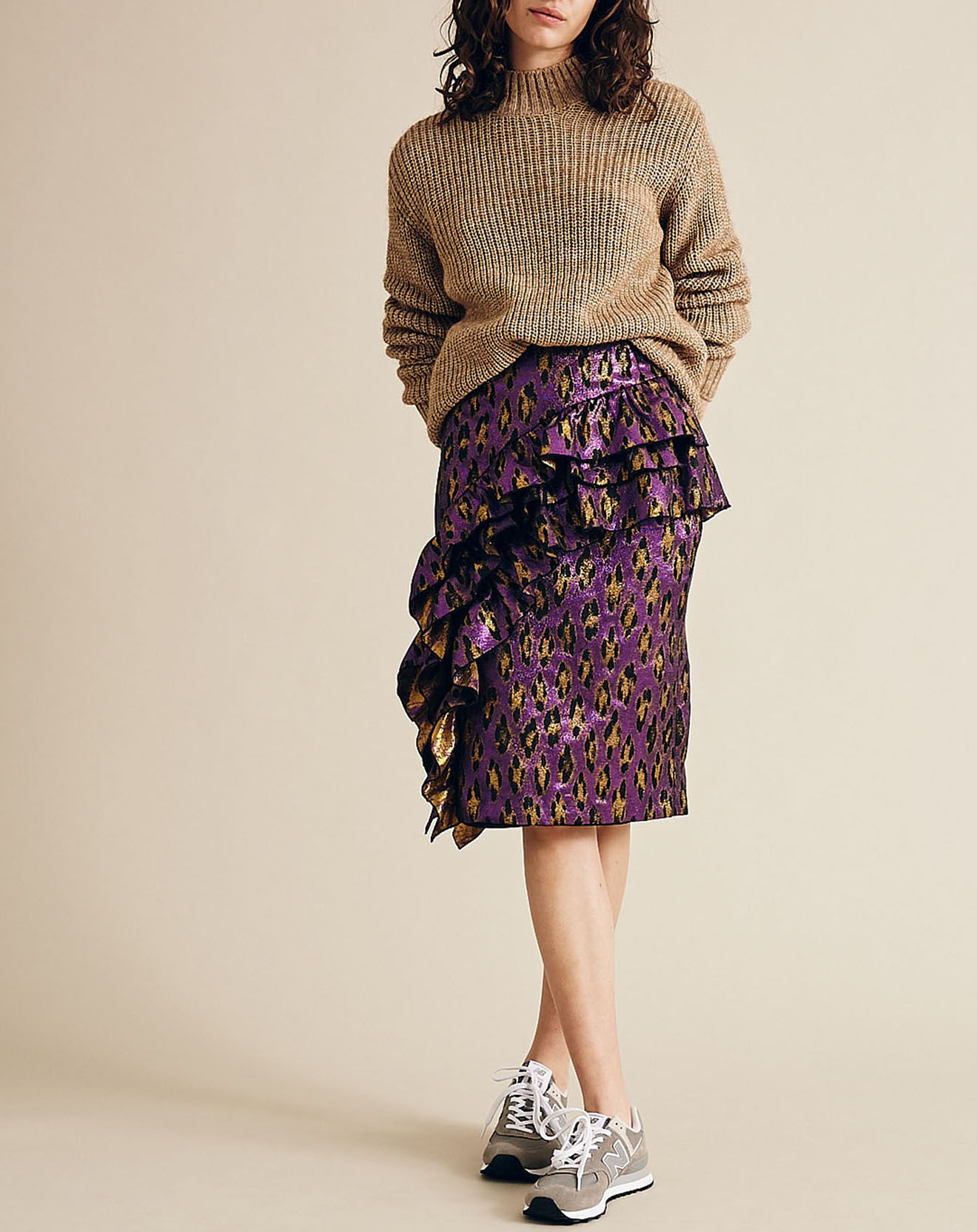 Chloé Stora Jupe brillante Lolita léopard violette