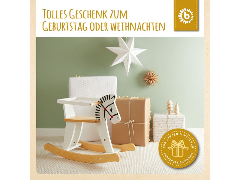 bieco Schaukelpferd aus Holz Weiss Schiebe- und Ziehspielzeug