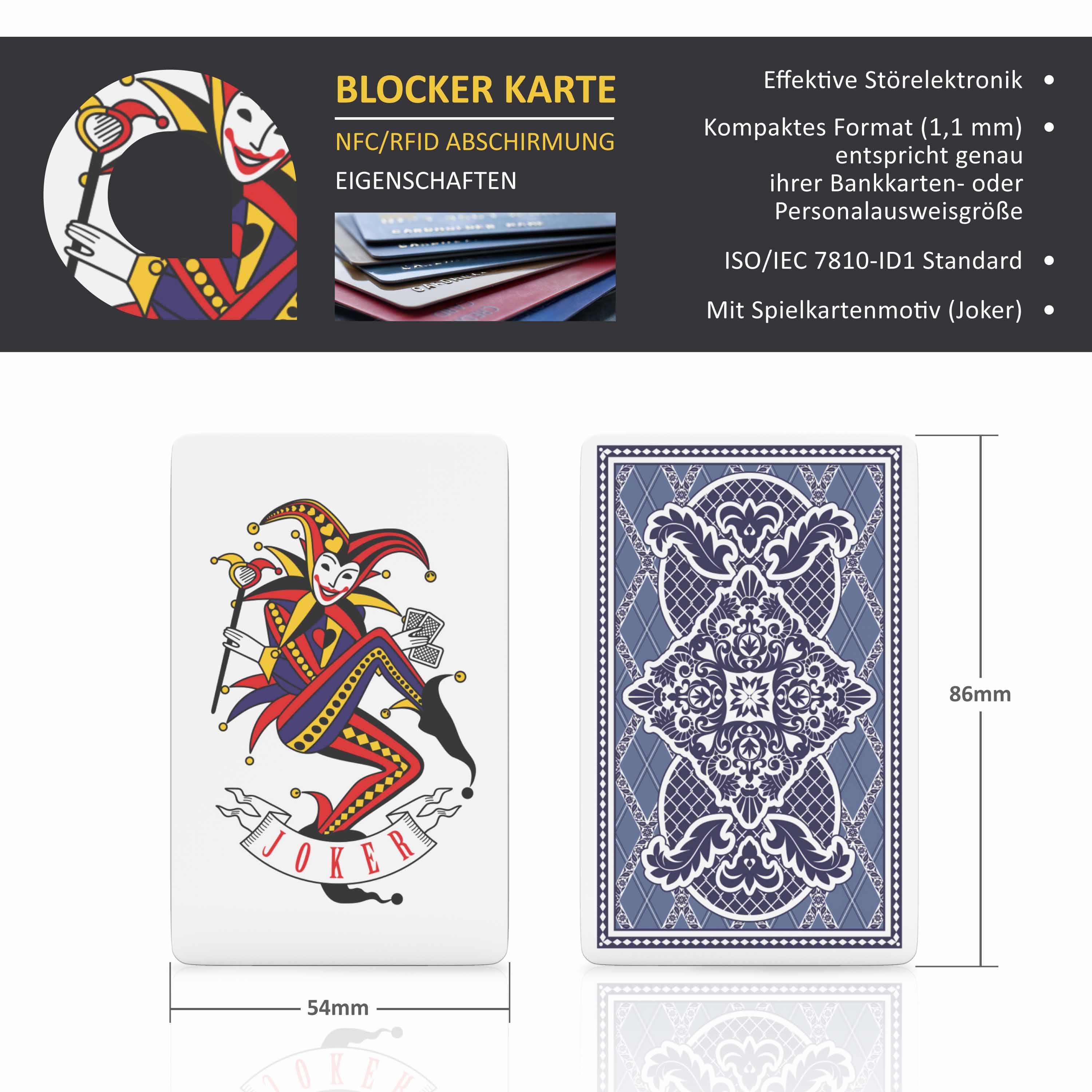 Aplic RFID Blocker Karte zur Abschirmung - Schutz vor Cyber Kriminalität / JOKER