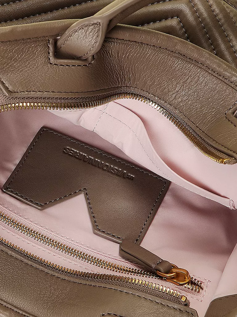 LES VISIONNAIRES Ledertasche - Tot Bag LENA QUILTING camel