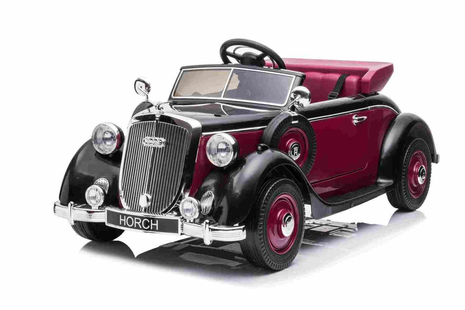Carrinho elétrico infantil BoGi Audi Horch, veículo infantil 930V 2x120W vintage EVA, 1 criança, 1 adulto.