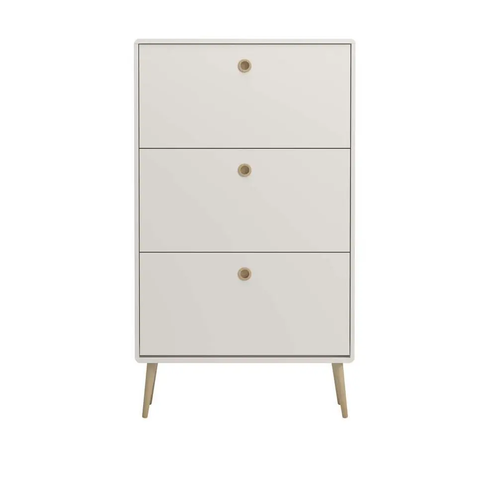 Hioshop Softline schoenenkast 6 kleppen wit