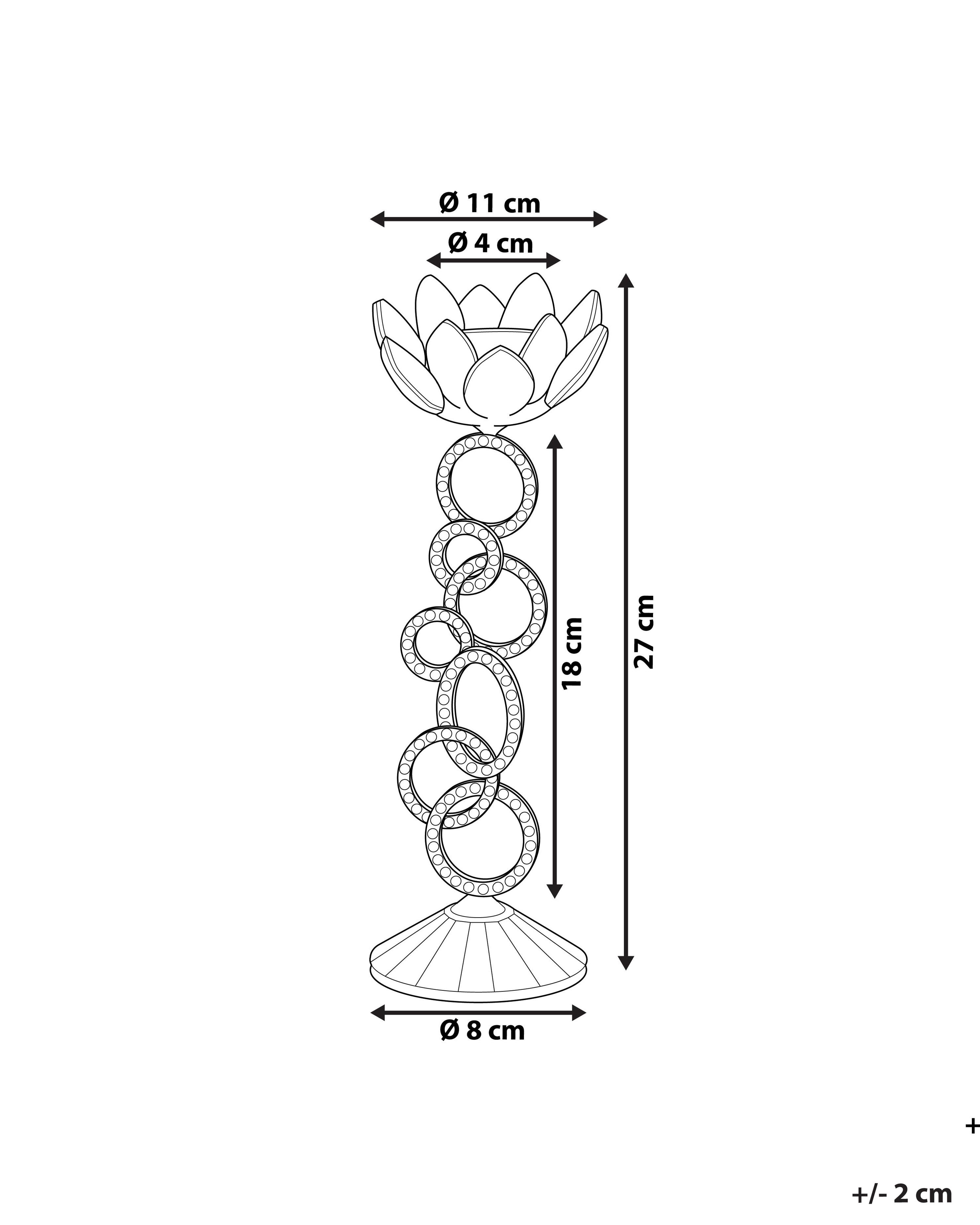 Kaarshouder OVIEDO Glas 27 cm Zilver