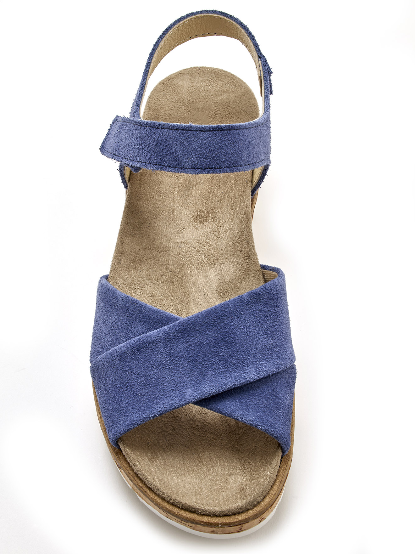 Sandales cuir et textile à scratch