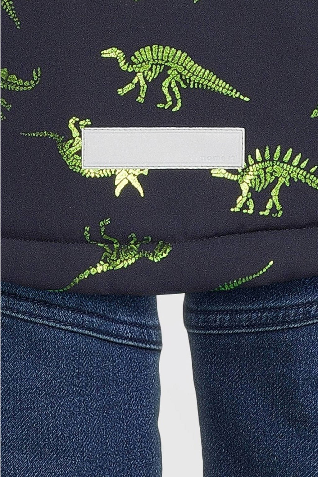 NAME IT winterjas NMMMAX met all over print donkerblauw/groen