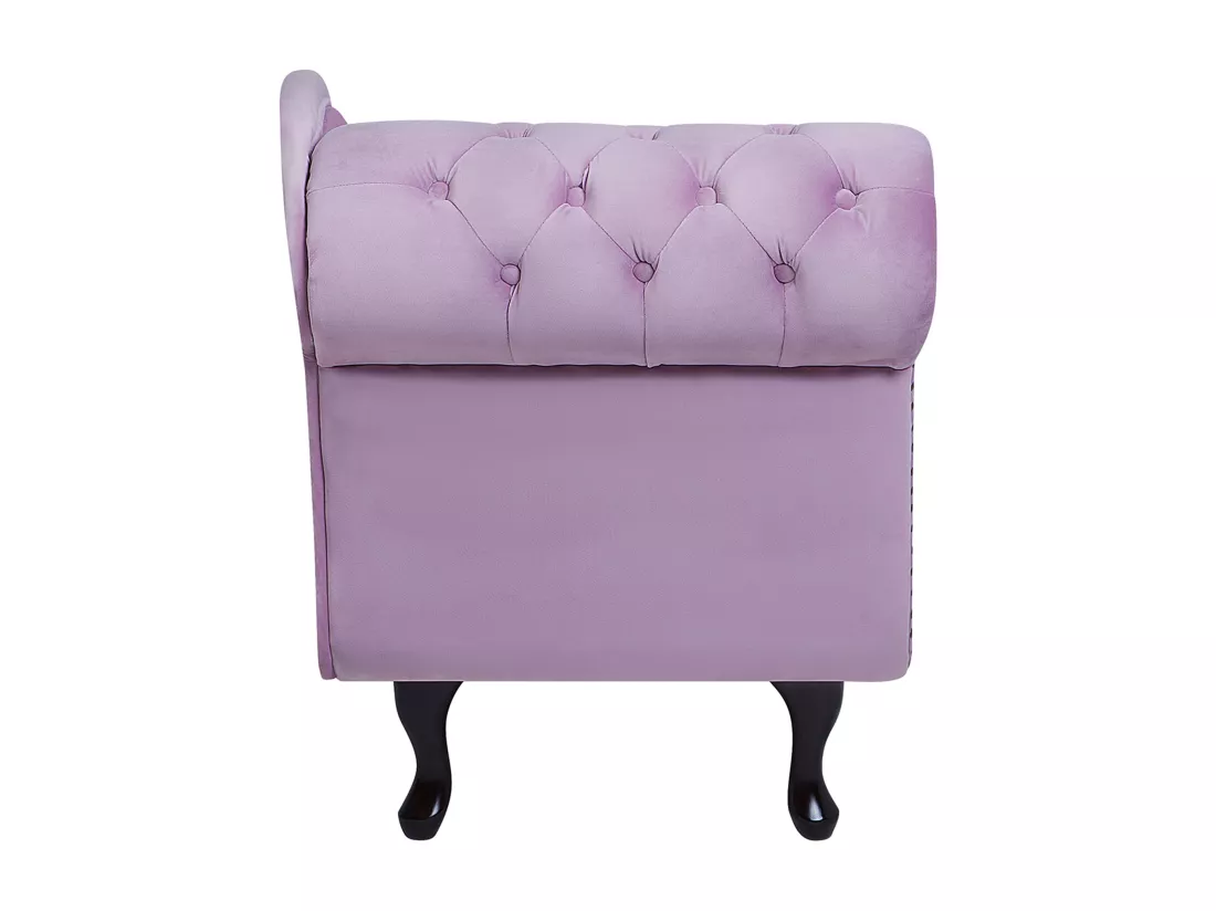 Méridienne en velours violet clair côté droite NIMES