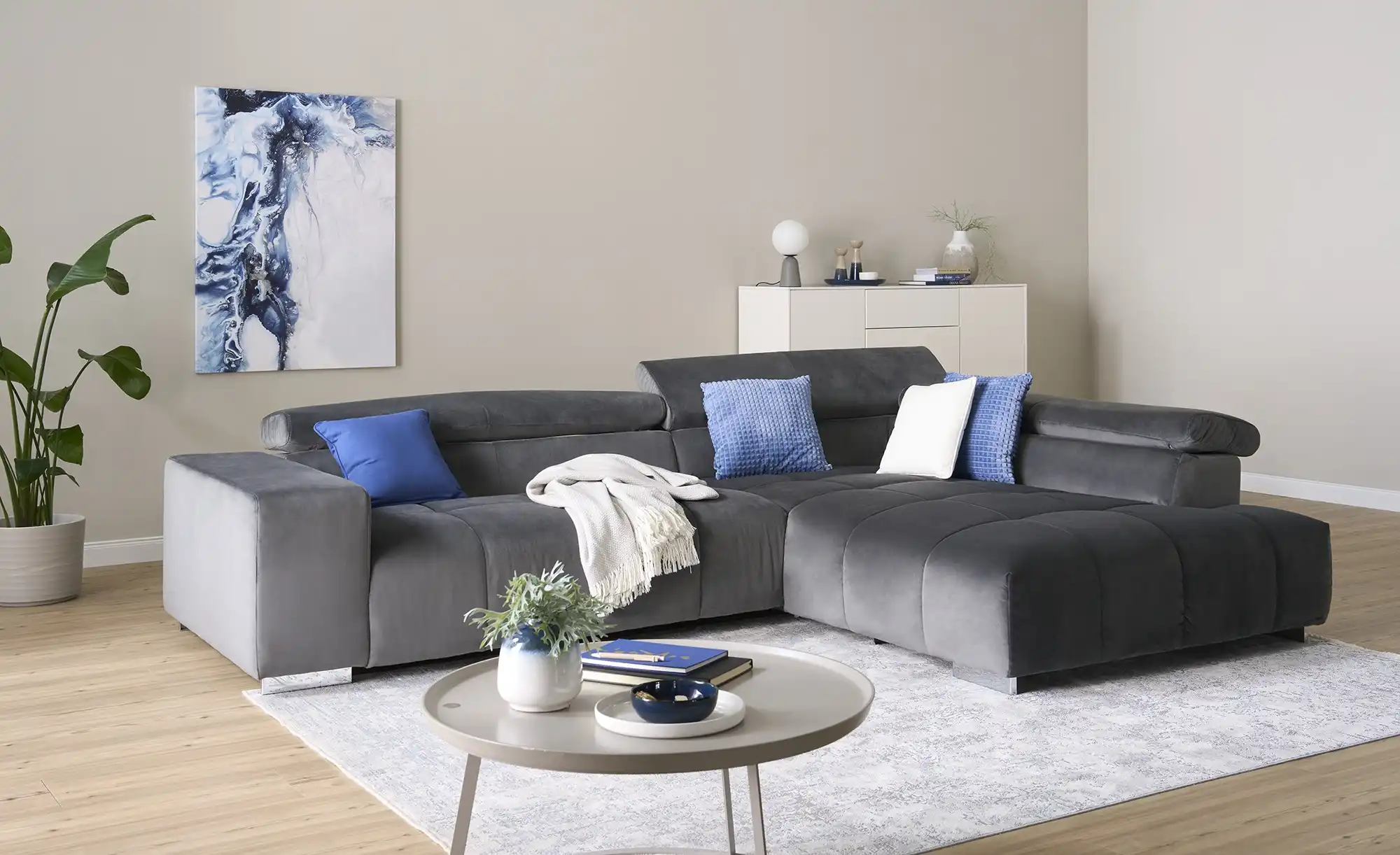 uno Ecksofa aus Samt Origo
