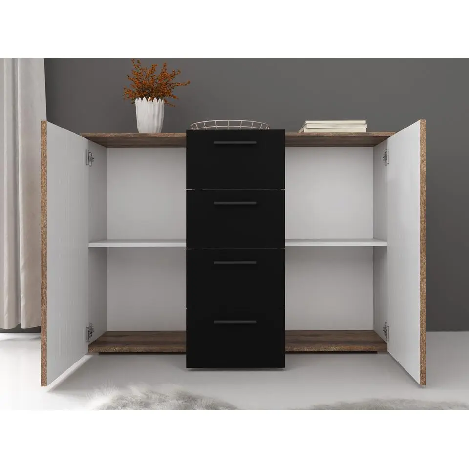 Meubella - Dressoir Brown - Eiken - 132 cm