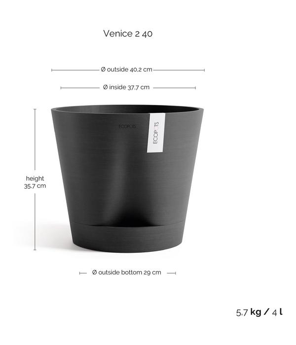 Ecopots Kunststoff-Topf Venice 2, rund