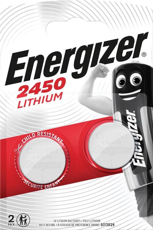 Energizer - CR2450 - Knoopcel Batterij - 24 mm - 3 V - Pak 2 Stuks
