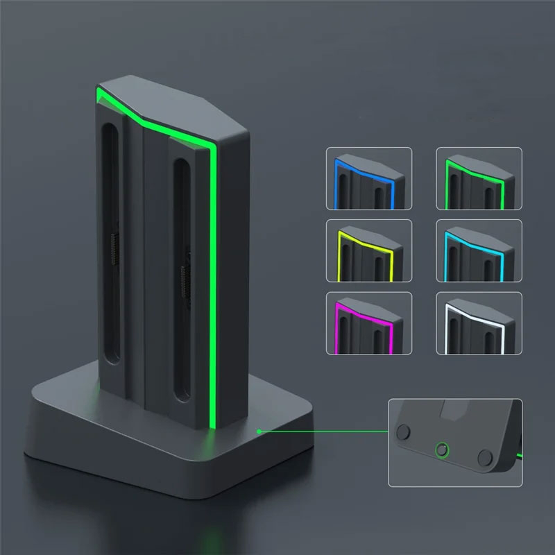 (4-fach) Ladestation Charging Dock für Nintendo Switch 2 Joy-Cons mit LED-Anzeige - Schwarz