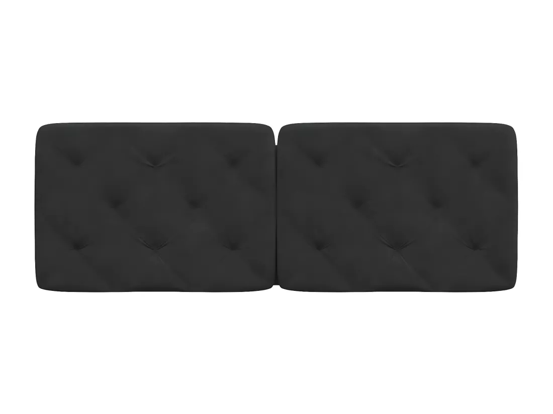 Coussin de tête de lit noir 140 cm velours
