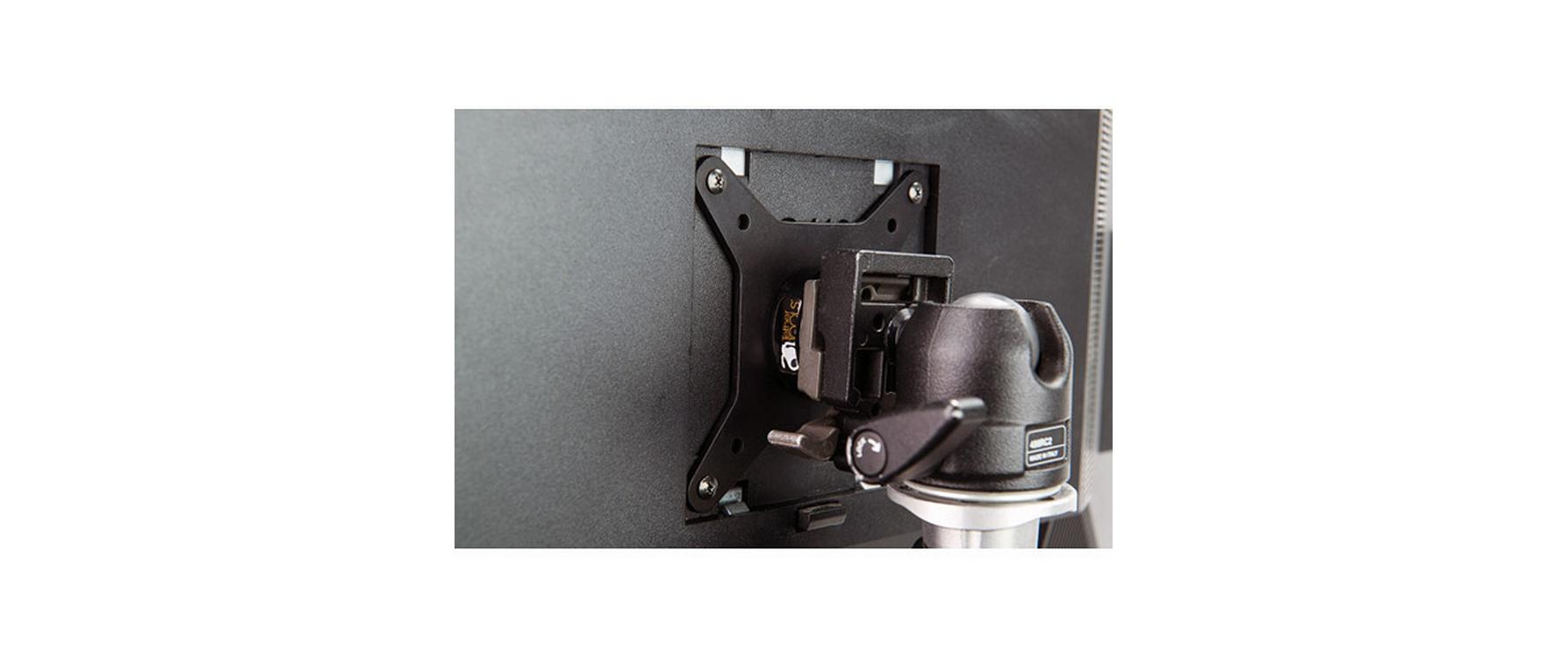 Rock Solid VESA Go Monitor Mount<br>Zur Befestigung kleiner bis mittelgrosser Monitore auf einem Stativ