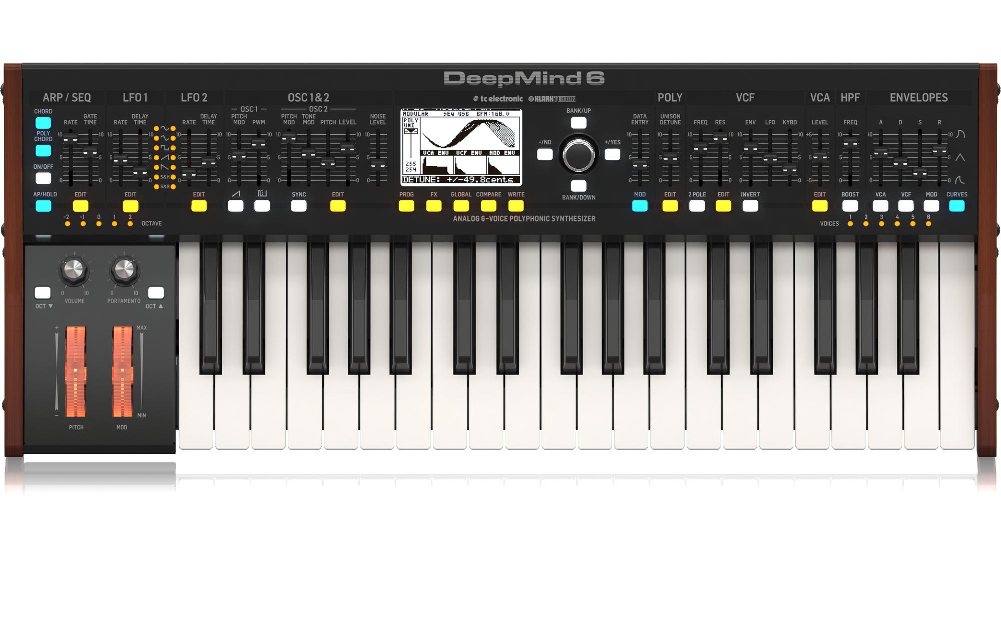 Synthesizer Deepmind 6<br>6-stimmiger, polyphoner Analog-Synthesizer