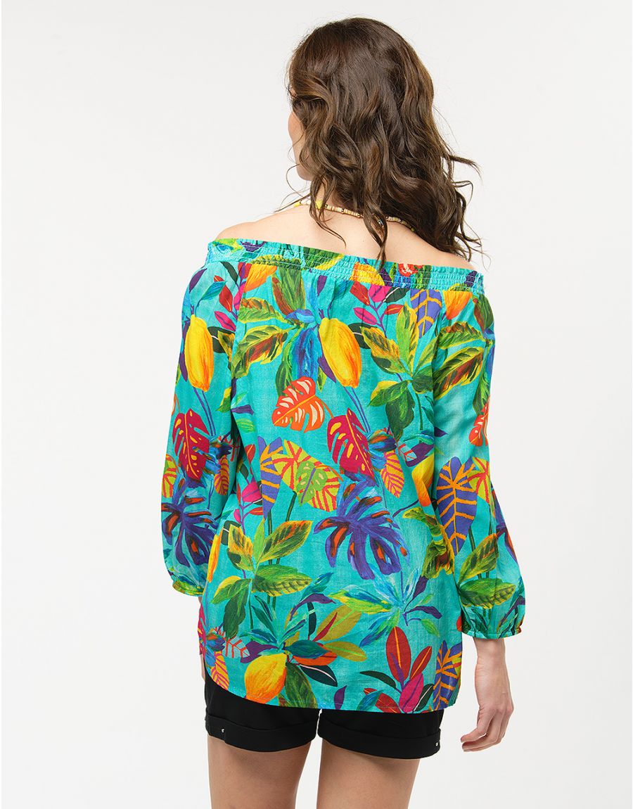 Blouse 100% coton bleu