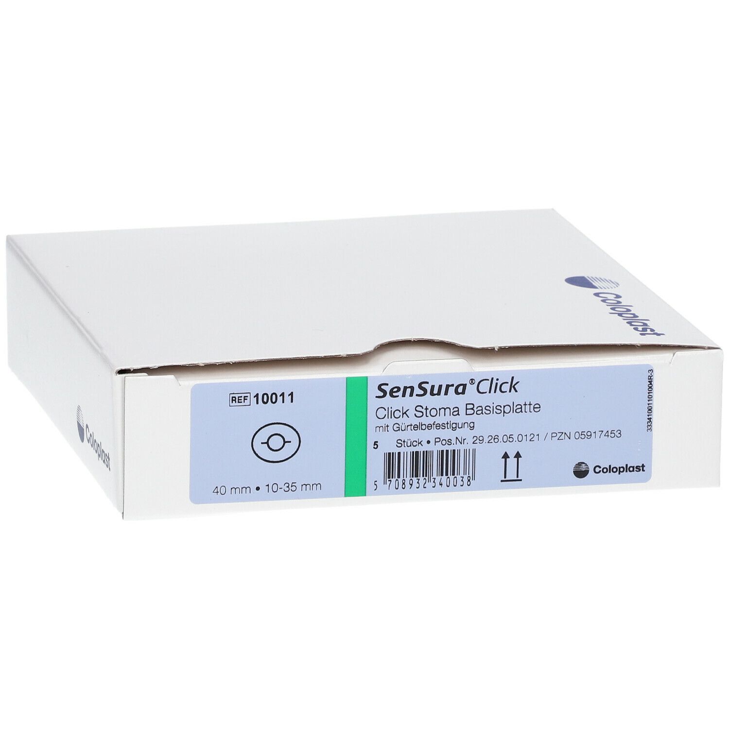 SenSura® Click Basisplatte plan 110x90mm SG10-35mm, RR40mm mit Gürtelbefestigung