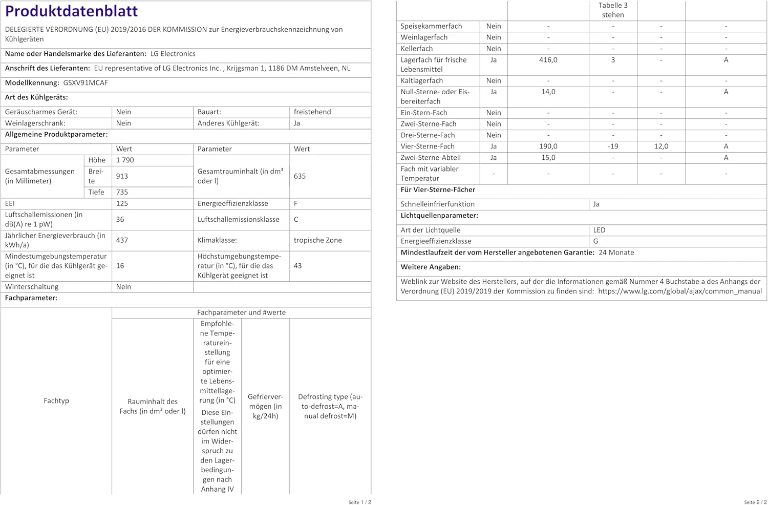 LG GSXV91MCAF Réfrigérateur combiné - Side by Side, 635L, InstaView, Total No-Frost, Compartiment congélation, Distributeur d'eau et glace UVnano, Compresseur Inverter Linear, Wi-Fi, Noir, Classe F