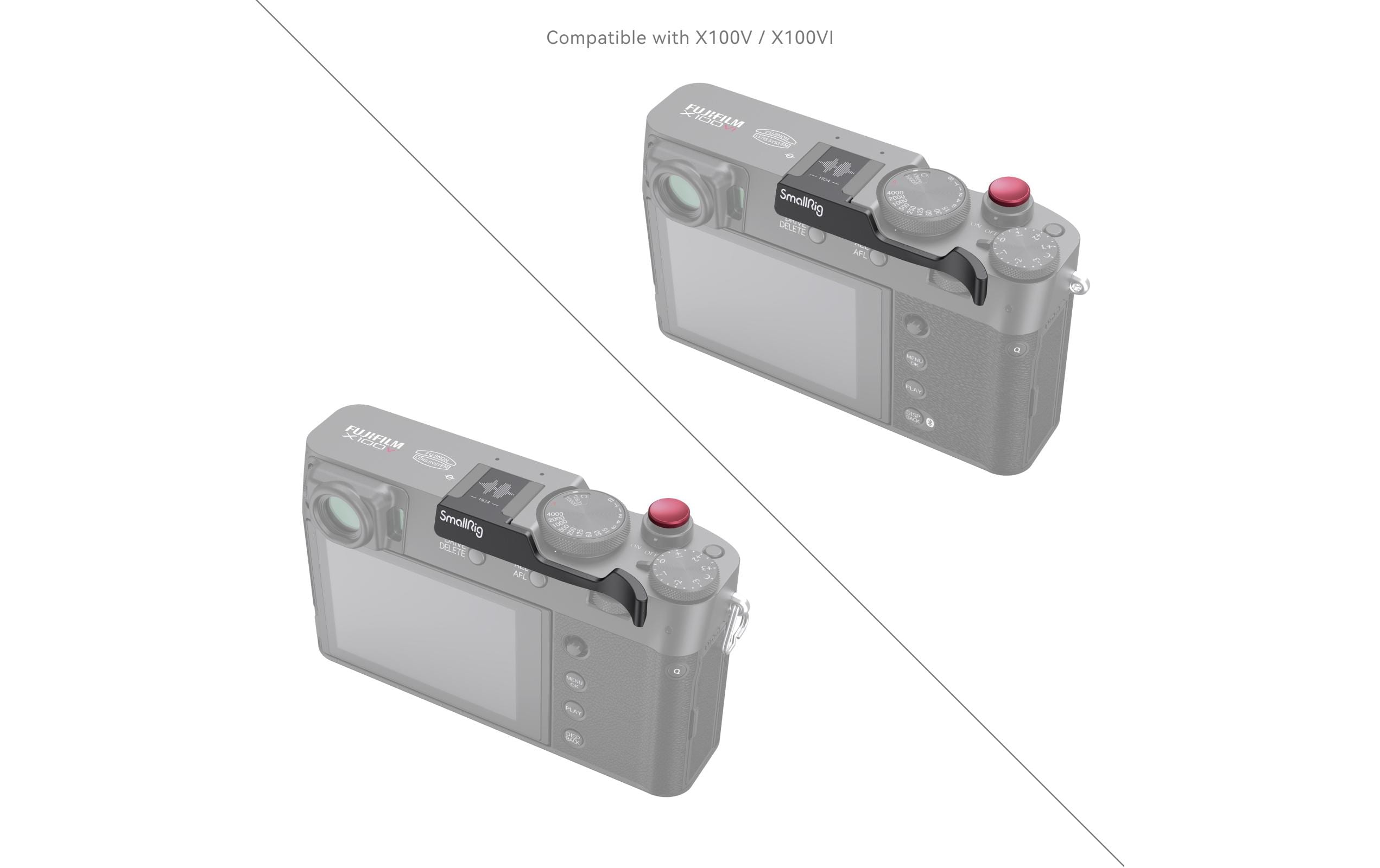 Daumengriff für FUJIFILM X100VI / X100V - SchwarzVerbessert die Sicherheit beim Halten der Kamera mit einer Hand