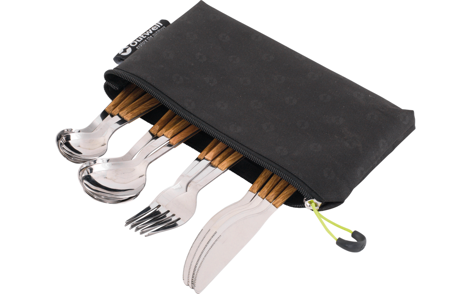 Outwell Besteckset Deluxe 16 teilig inklusive Tasche mit Messer / Gabel / Löffel / Teelöffel