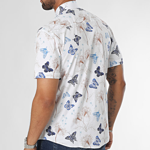 Chemise Manches Courtes Blanc Floral