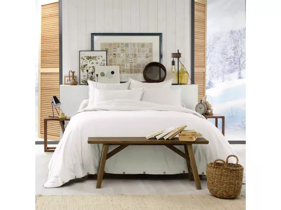 HEDDA - Housse de Couette 240x220cm Flanelle de Coton Coloris Neige