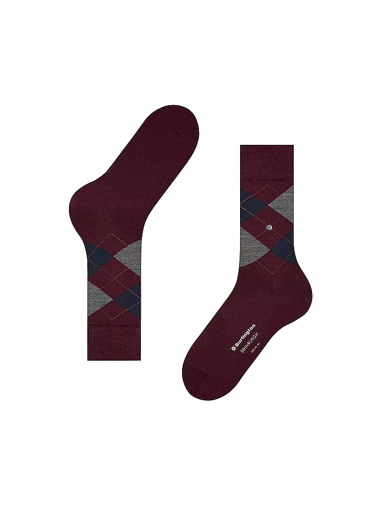 BURLINGTON Herren Socken EDINBURGH 40-46 claret dunkelrot