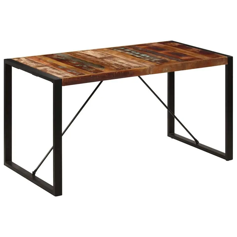 vidaXL Eettafel 140x70x75 cm massief gerecycled hout