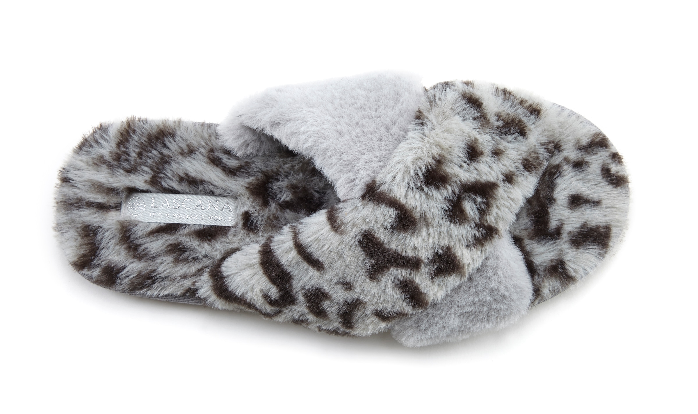 LASCANA Hausschuh »Mule, Sandale, offener Schuh, Pantolette, Pantoffel,«  mit Leo Print VEGAN