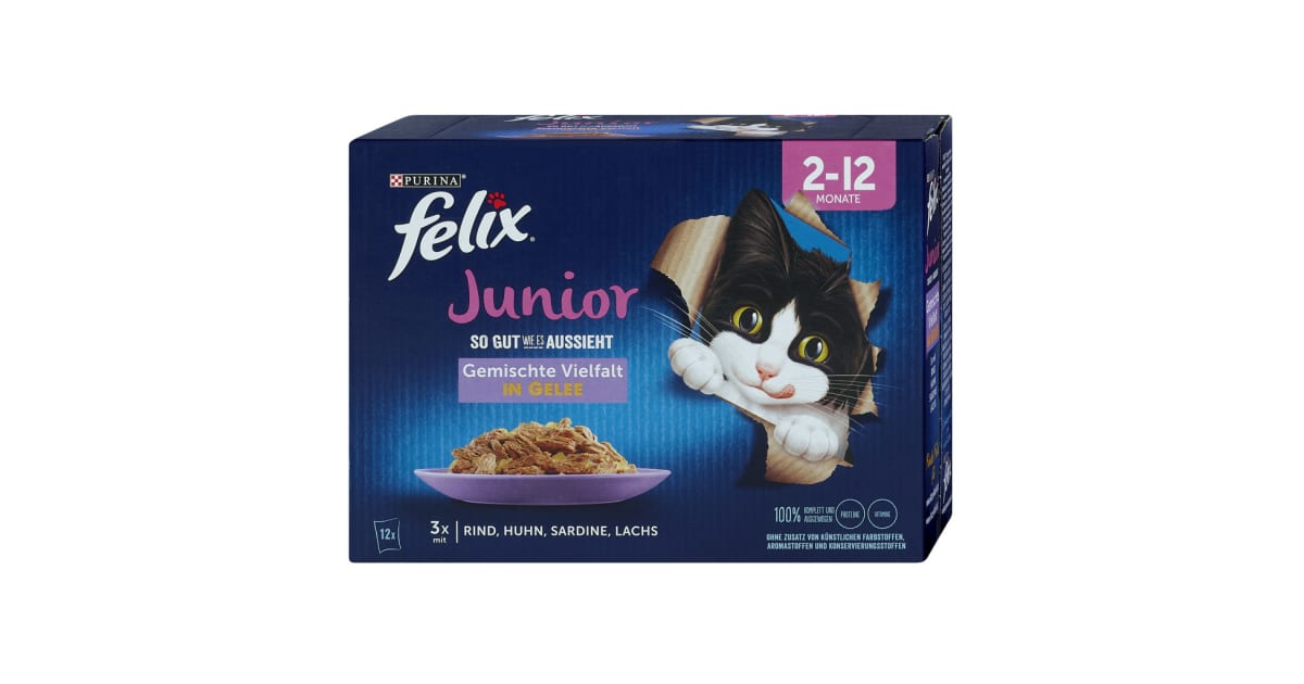 PURINA Felix Junior Gemischte Vielfalt in Gelee 12x 85 gr