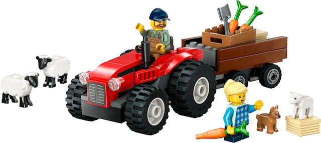 Sett med rød traktor, henger og sau LEGO® City (60461)