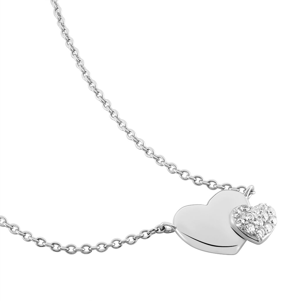 Collier Flamen Argent Blanc Oxyde De Zirconium