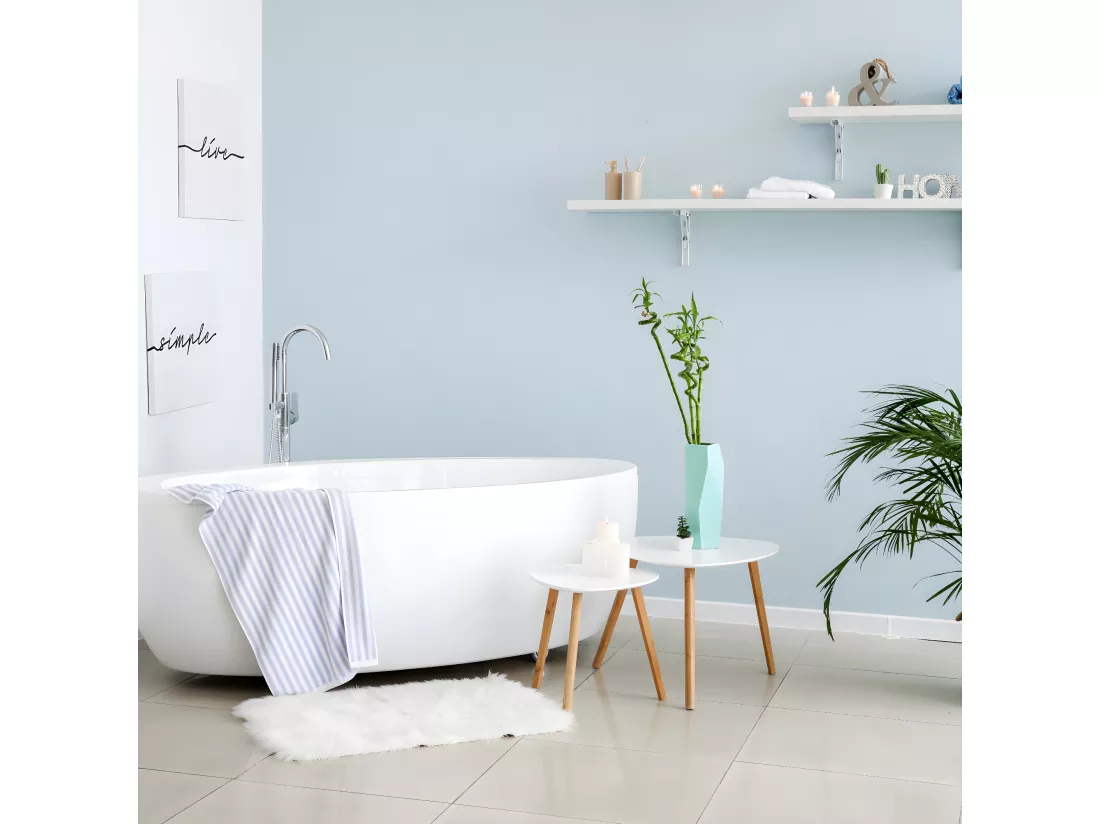 Charme colonne de sol mécanique chromée pour baignoire ilot - Essebagno