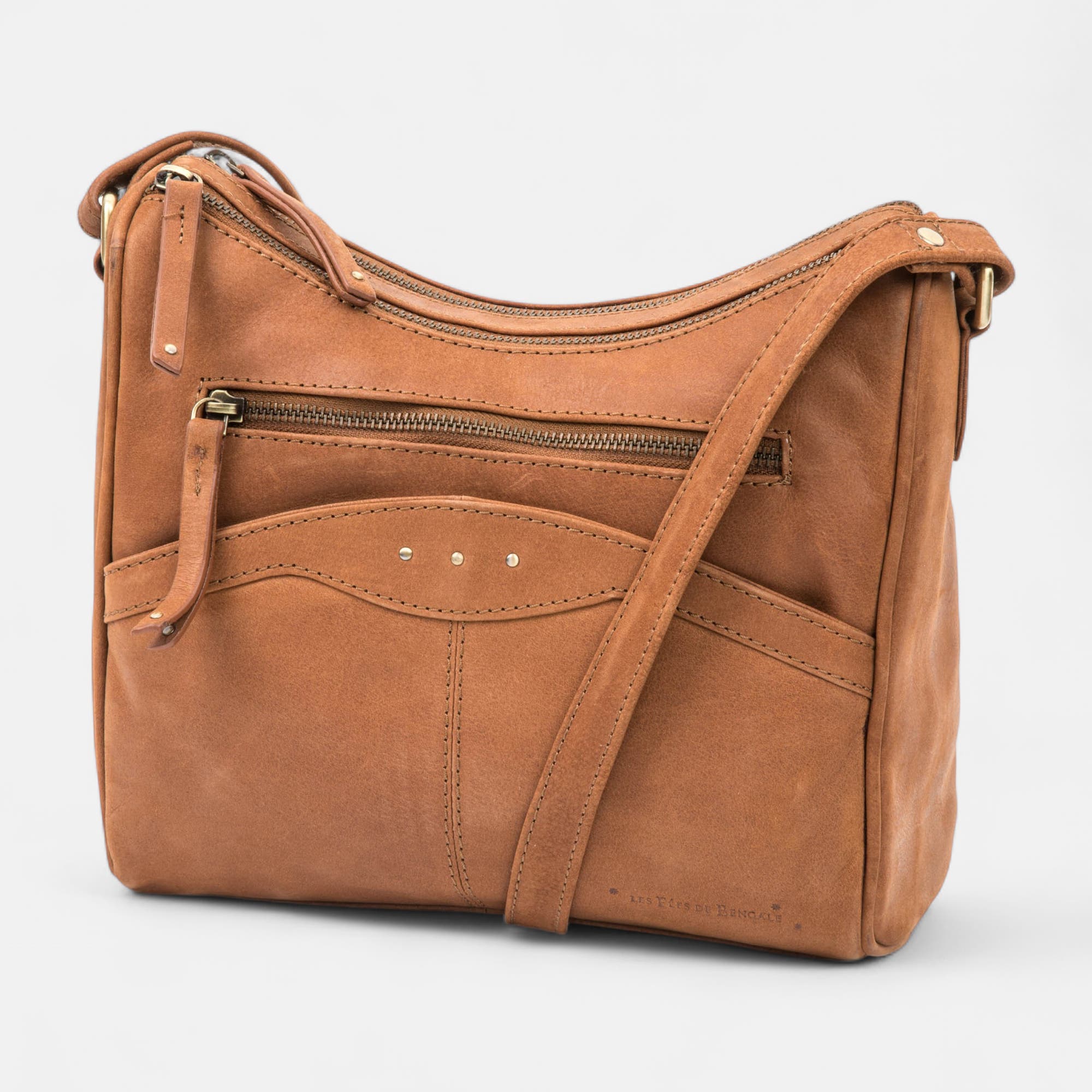 Sac bandoulière en cuir cognac