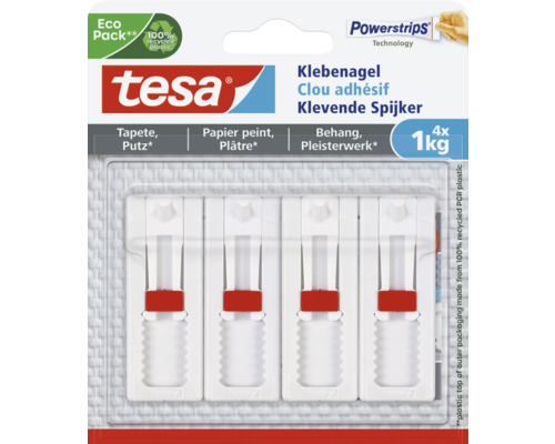 Tesa verstelbare kleefspijker, wit