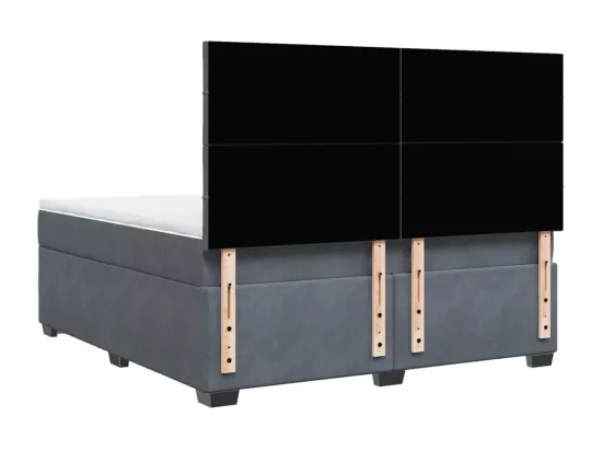 Sommier à lattes de lit et matelas Gris foncé 180x200cm Velours