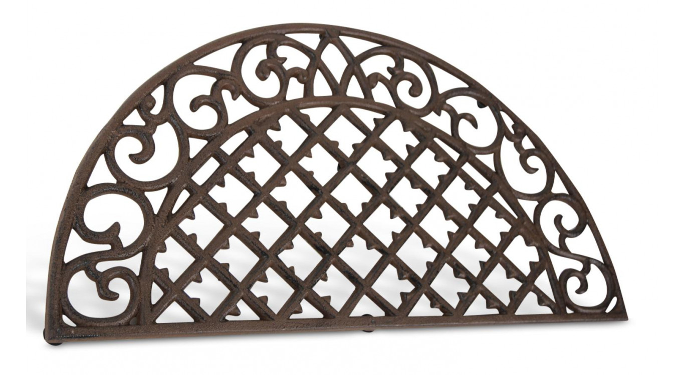 Paillasson demi lune fonte marron 67x2x34cm