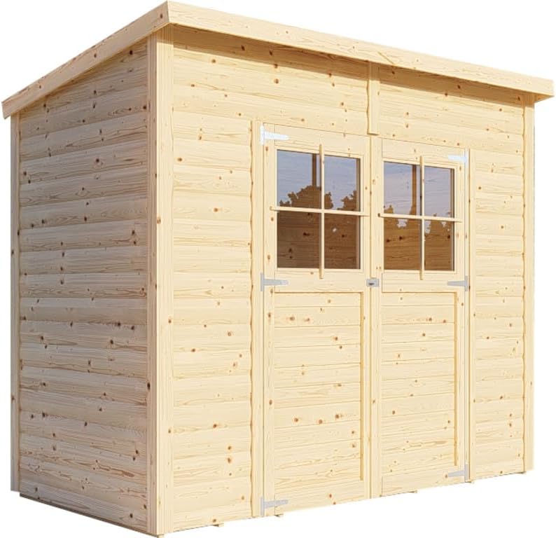 Gartenhaus 19 mm Natur | BxTxH: 251 x 139 x 211 cm | Sockelmaß: 244 x 121 cm | inkl. Boden