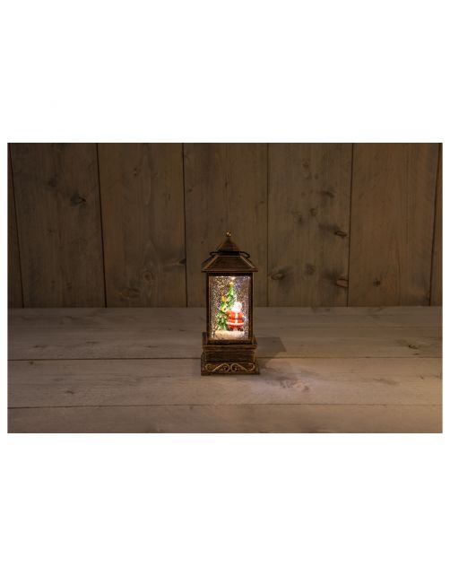 Anna's Collection Lantaarn Met Kerstman - Kerstverlichting - 9x21.5 cm Warm Wit