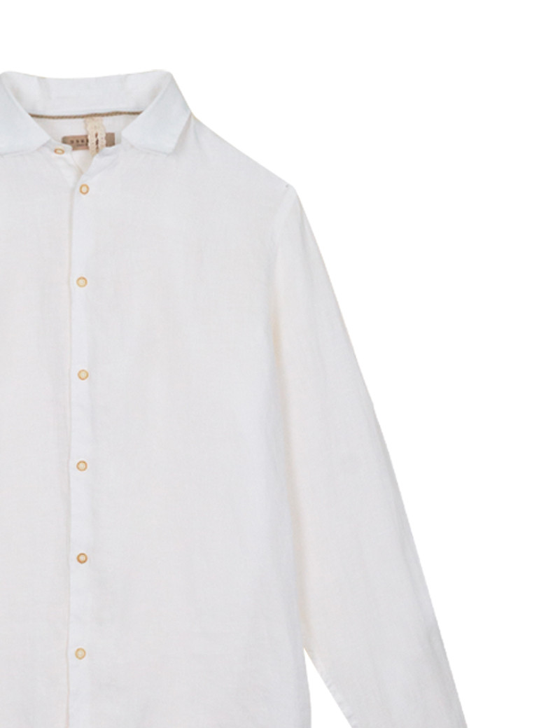 SSEINSE CHEMISE HOMME MANCHES LONGUES EN LIN BLANC