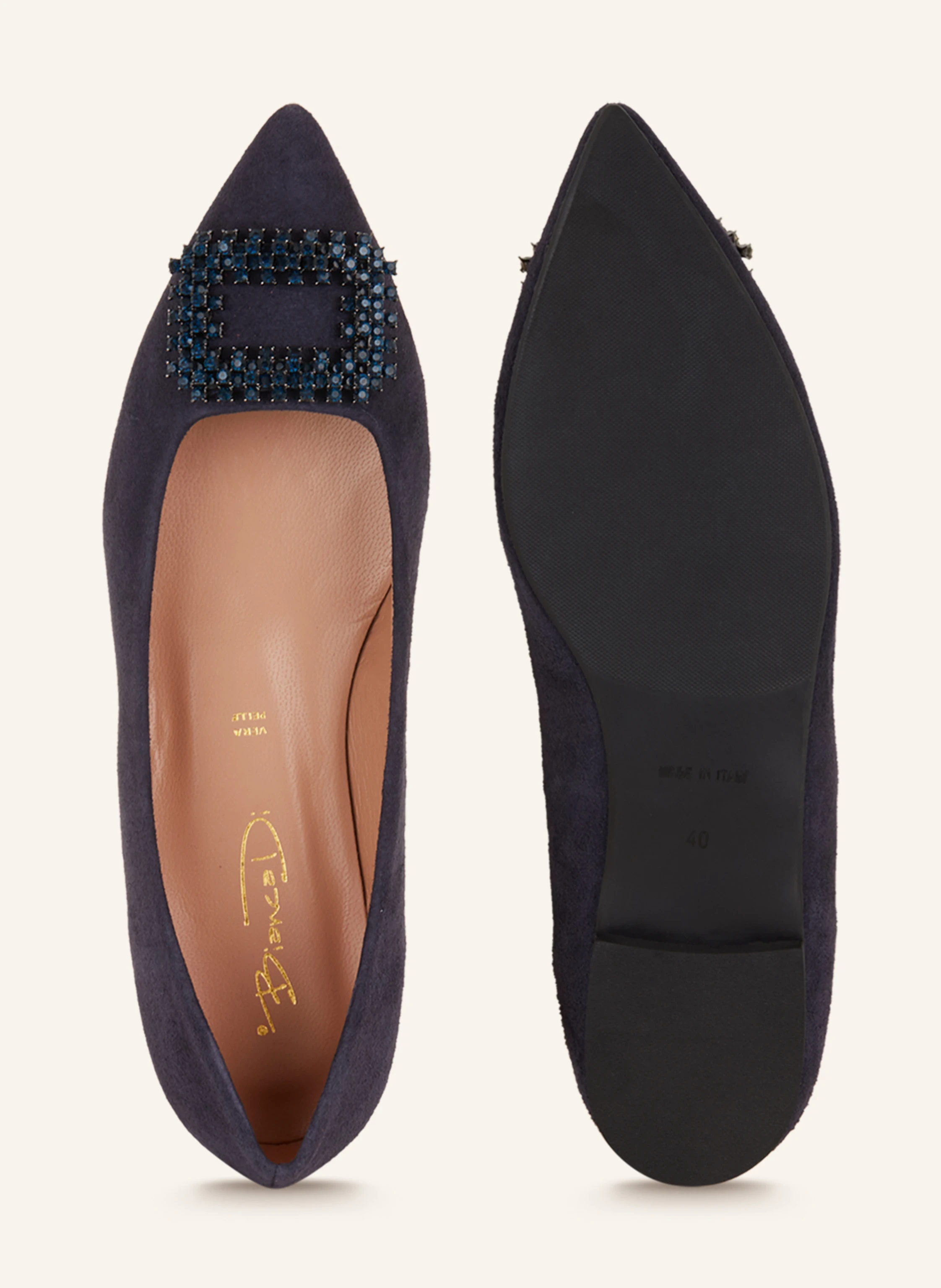 Bianca Di Ballerinas mit Schmucksteinen