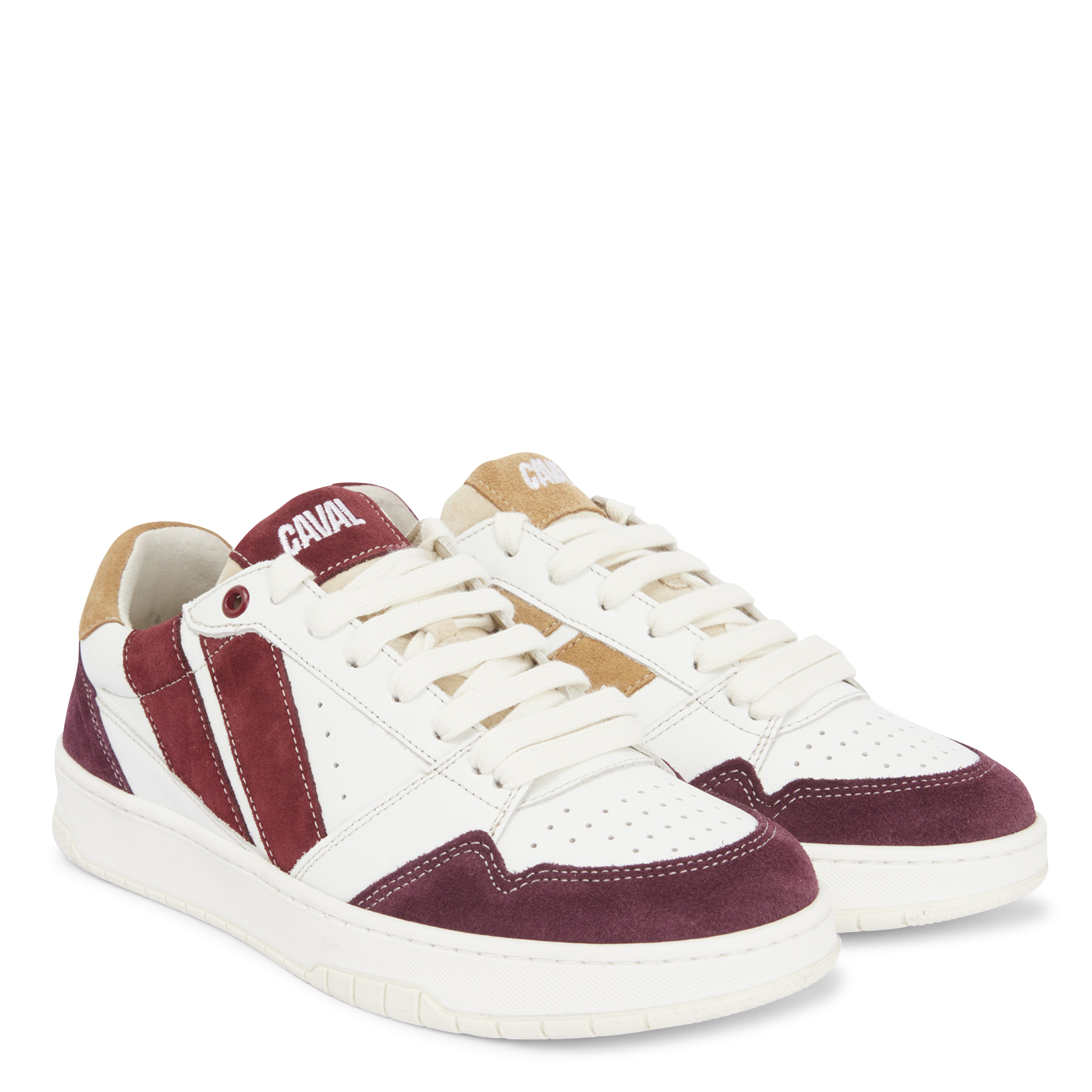 PURPLE CARAMEL - Baskets basses en cuir| Rouge