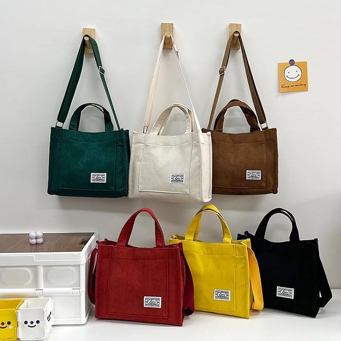 NewTown - Corduroy Crossbody Tote Bag
